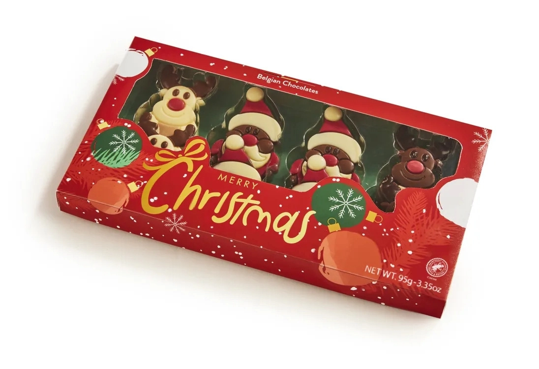 Figurine Ciocolata Belgiana \'\'Merry Christmas\'\' ICKX 95g